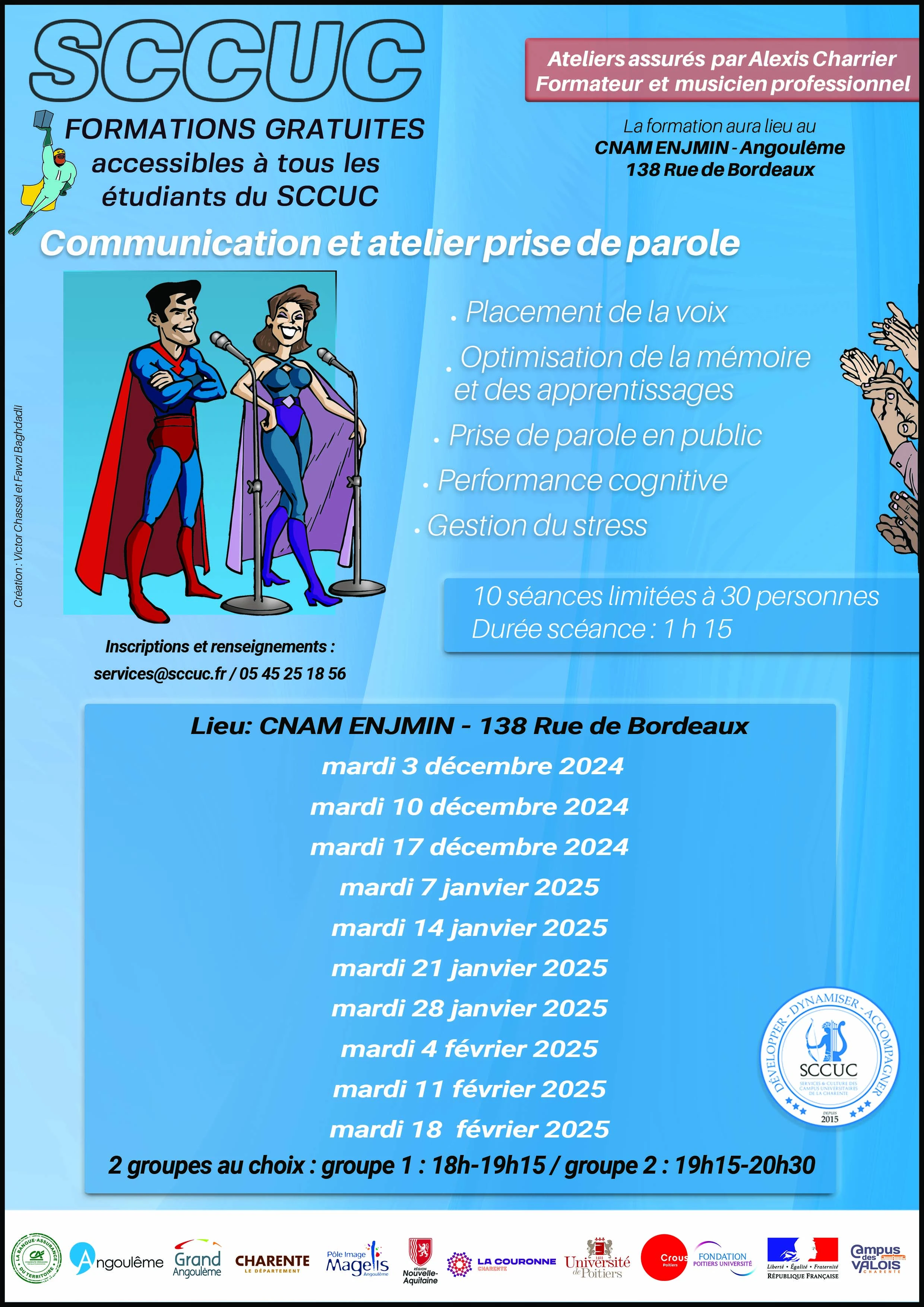 affiche formation communication atelier prise de parole